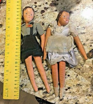 Antique 1946 German Boy And Girl Doll 10 "