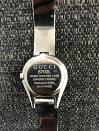 Gucci 6700L Ladies Stainless Steel Black Dial Swiss Made Watch 2