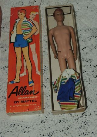 Vintage Barbie " Allen Doll " In Orig.  Box W/ Stand Ken & Barbie Friend