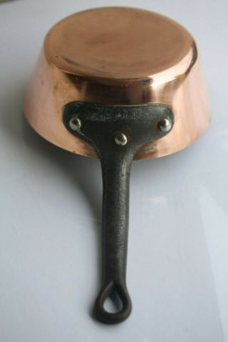 Antique French Copper Saucepan Splayed Windsor Pan 2mm Thick D6.  5 " H2.  75 "