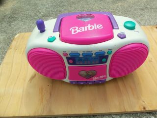 Vintage Barbie Dance With Me Talking Boombox Machine Be - 160 Cassette Cd Toy