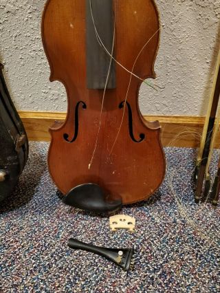Very Old Vintage Antique Violin With Bow and Case 2