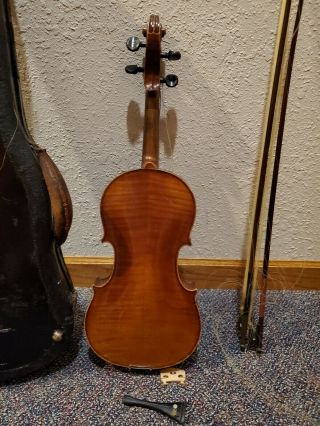 Very Old Vintage Antique Violin With Bow and Case 4
