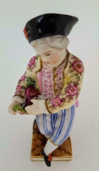 Antique 19th Century KPM Berlin / Dresden Porcelain Boy Figurine 6