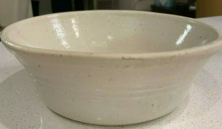 Vintage Antique Stoneware Crockery Mixing Bowl Beige With Speckles