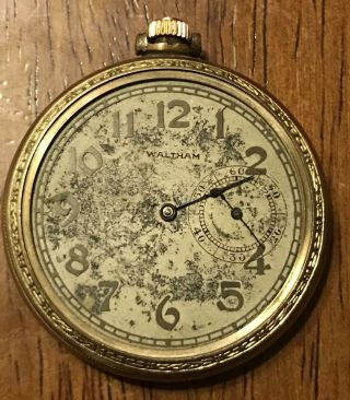 1903 Waltham Pocket Watch For Repair Or Parts