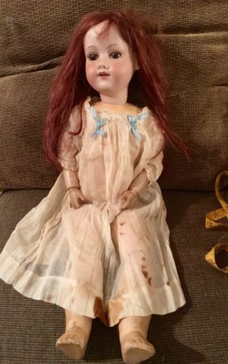 Antique 22”am 390 German Bisque Head Doll