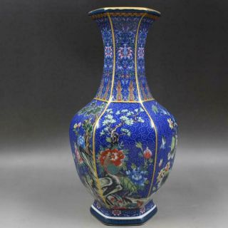 Chinese Ancient Antique Hand Make Enamel Vase Qianlong Mark A72