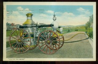 1933 Frederick,  Md - United Steam Fire Engine Co.  No.  3 " Lily Of The Swamp " Postcard