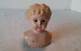 Antique Tin Molded Doll Head & Bodice Min Trva 4 Germany
