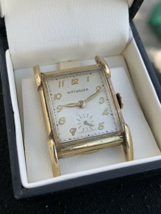 Vintage Antique Wittnauer 10k Gold Filled Square Tank Watch