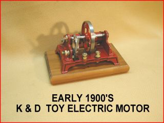 Antique K&d Electric Toy Motor - Early 1900 