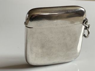 Edwardian Large Solid Sterling Silver Vesta Case Birmingham,  1913 H.  W Ltd 26.  1g