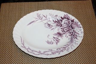 Antique Clarice Cliff Dinnerware Harvest Serving Platter Plate Purple Flowers
