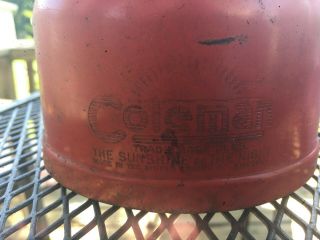 Vintage Coleman Single Mantel Red Lantern Model 200 A with Glass Globe 4