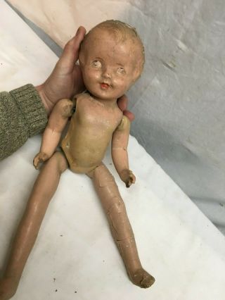 Vtg Antique 17 " Composition Doll Needs A Little Tlc For Restore Parts Repair