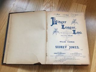 Rare 1880’s Antique Bound Piano Sheet Music Book 1890’s Popular Songs 3