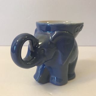 Vintage Frankoma Coffee Mug Blue 1970 Republican Gop Elephant Shape Figural Cup