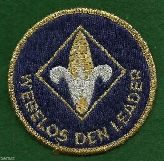 Vintage Boy Scout Adult Position Patch - Webelos Den Leader - Mylar