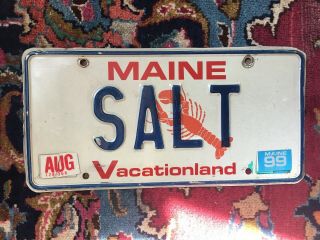 Salt Vanity Personalized License Plate Me Maine Ocean Salty Sea Downeast