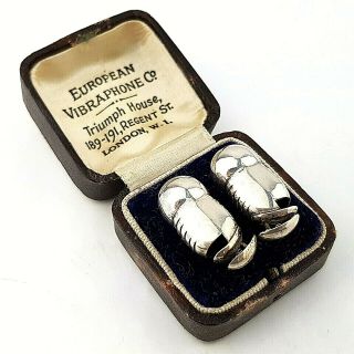 Vintage Solid Silver European Vibraphone Co.  Ear Tube Hearing Aid