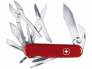 Retired Red Wenger Tradesman Folding Pocket Knife Victorinox Swiss Army Evogrip