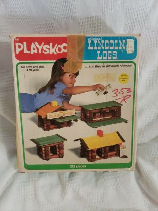 Vintage 1978 Playskool Lincoln Logs 887 W/ Box