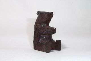 Antique Miniature Black Forest Bear - Hand Carved Wood - Treen
