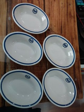 Set Of 5 Us Steel Uss Small China Dishes Vintage Antique Homer Laughlin Lc
