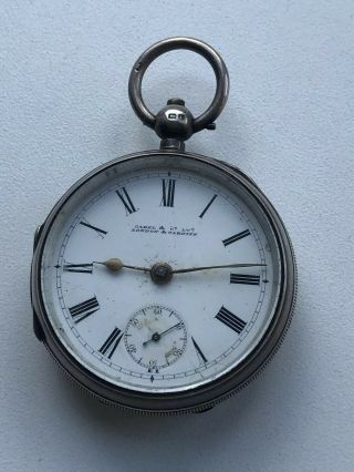 Antique Solid Silver Cased Pocket Watch - Cabel & Co London & Cardiff