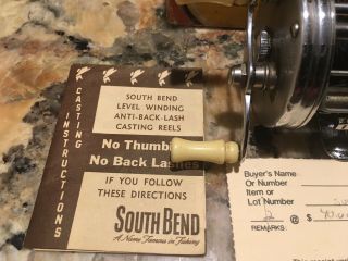 Vintage South Bend 300 Fishing Reel Antique Tackle Box Bait Bass Musky Pike Lure 4