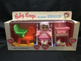 Vintage 1989 Marty Toy Baby Boop W/ Dog Pudgy (5) Pc Playset Mib Doll