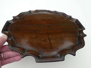FINE ANTIQUE GEORGIAN WOOD TREEN CHIPPENDALE PIE CRUST BUTLERS TRAY 18th CENTURY 2
