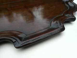 FINE ANTIQUE GEORGIAN WOOD TREEN CHIPPENDALE PIE CRUST BUTLERS TRAY 18th CENTURY 8