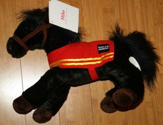 Nwt Wells Fargo Pony Mike Black 14 " Long Horse Plush Animal 2016 Red Blanket