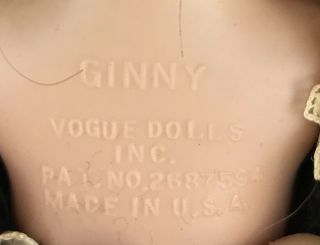 VINTAGE VOGUE GINNY DOLL,  Hat,  Tiny Miss Series with Stand 3
