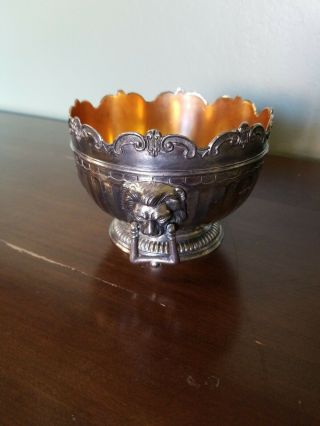 Vintage Corbell & Co.  Silver Plated Bowl With Lion 