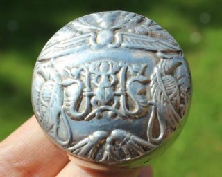 Vintage Egyptian Solid Silver Pill Box (R3013X) 2