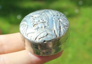 Vintage Egyptian Solid Silver Pill Box (R3013X) 3