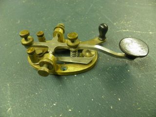 Antique Brass Telegraph Key Made By " Signal Electric Mfg.  Co.  " Menominee Michigan