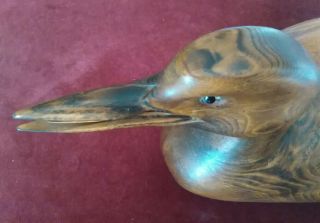 Carved Wooden Bird Large 14 Inch Signed Treen