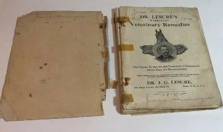 Antique DR.  LESURES Veterinary Remedies Medicine Book 1908 3