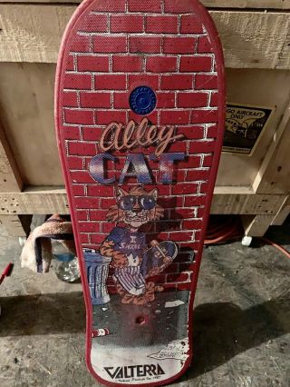 Vintage 1987 Valterra Alley Cat Skateboard Red Plastic 26 Inch