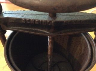 antique cider fruit wine press cast iron shape 2