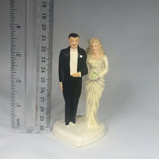 Antique Art Deco Groom And Bride Cake Topper 6