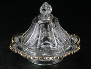 Us Glass Galloway Covered Butter Dish,  Antique Eapg C.  1904 Mirror 15086 Woodrow
