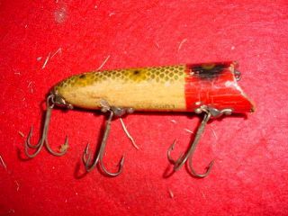 Vintage Heddon Lucky 13 Wood Wooden Hand Painted Fishing Lure Estate Fd