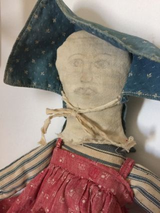 Handmade Folky Art Rag Doll Made With Antique Textiles