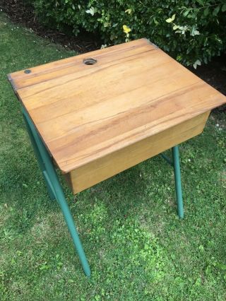 Mid Century School Desk And Chair 3