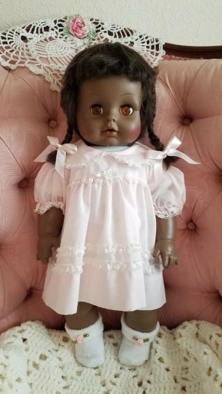 Vintage Horsman Baby Doll 1971 18 " African American Black